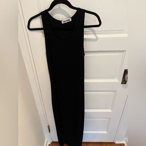 JOAH BROWN ribbed black sleeveless maxi dress